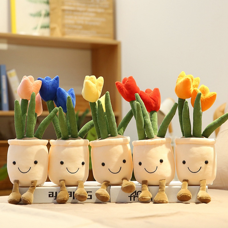 Gối Tựa Lưng Hình Hoa Tulip Nhồi Bông Sáng Tạo