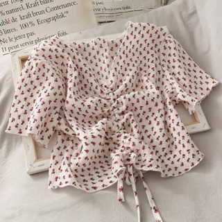 Áo ngắn tay rút dây Áo croptop