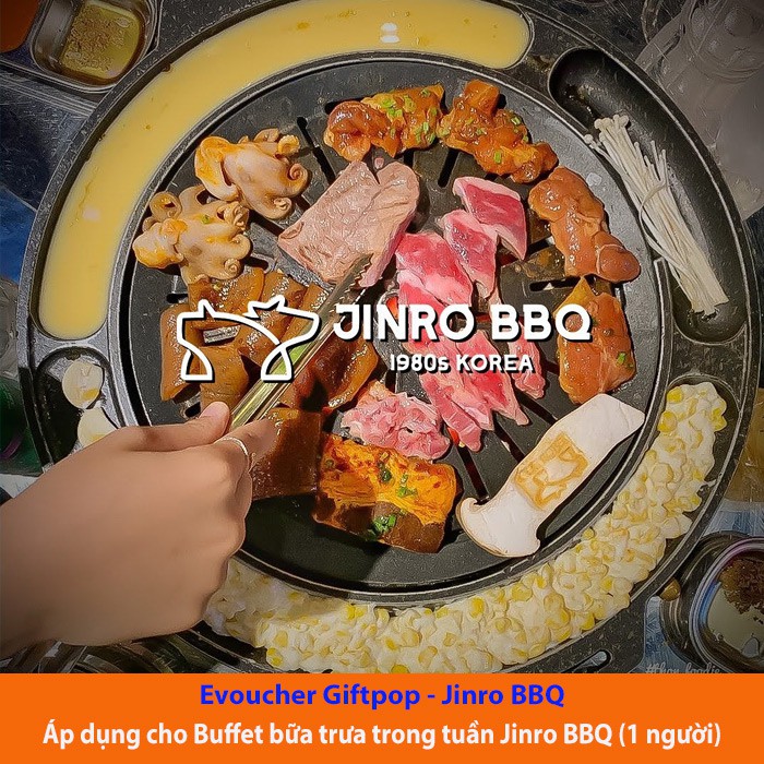 Hà Nội [Evoucher] Phiếu quà tặng dùng Buffet bữa trưa trong tuần tại nhà hàng Jinro BBQ cho 1 người trị giá 218.900 VNĐ