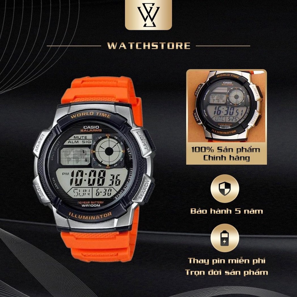 Đồng Hồ Điện Tử Nam Casio WATCHSTORE AE-1000W-4BVDF Thiết Kế Mặt Kính 43.8mm,Vỏ Và Dây Nhựa Bền Bỉ