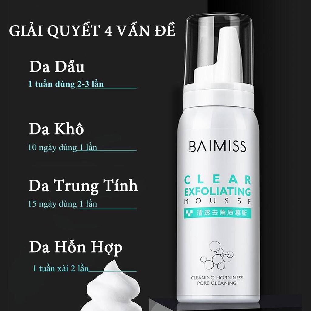 [CHÍNH HÃNG] Tẩy Tế Bào Chết Baimiss Nam & Nữ Giups Sạch Da, Se Khít Lỗ Chân Lông