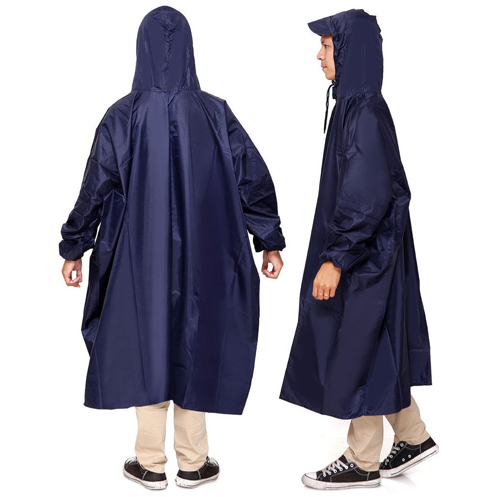 Áo Mưa Vải Dù Kín Người Siêu Bền 1 Người Áo Mưa Không Xẻ Hàng Cao Cấp dài 1m4