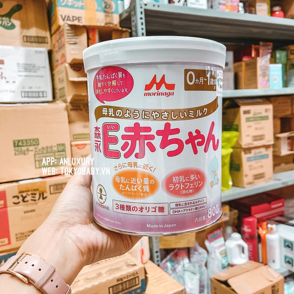 SỮA MORINAGA E-AKACHAN HỘP SẮT 800g date tháng 8/2025
