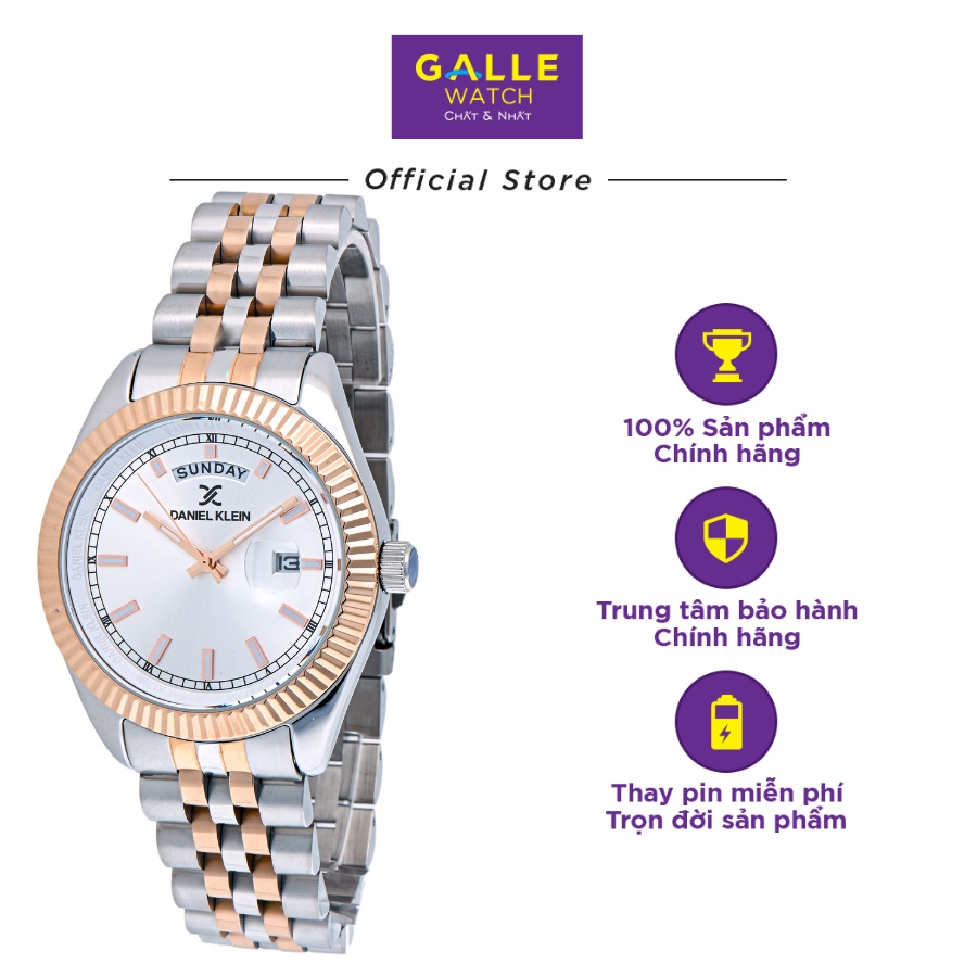 Đồng hồ nam chính hãng Daniel Klein DK.1.12861 chống nước, có lịch ngày thứ, kiểu dáng thể thao, dây thép không gỉ
