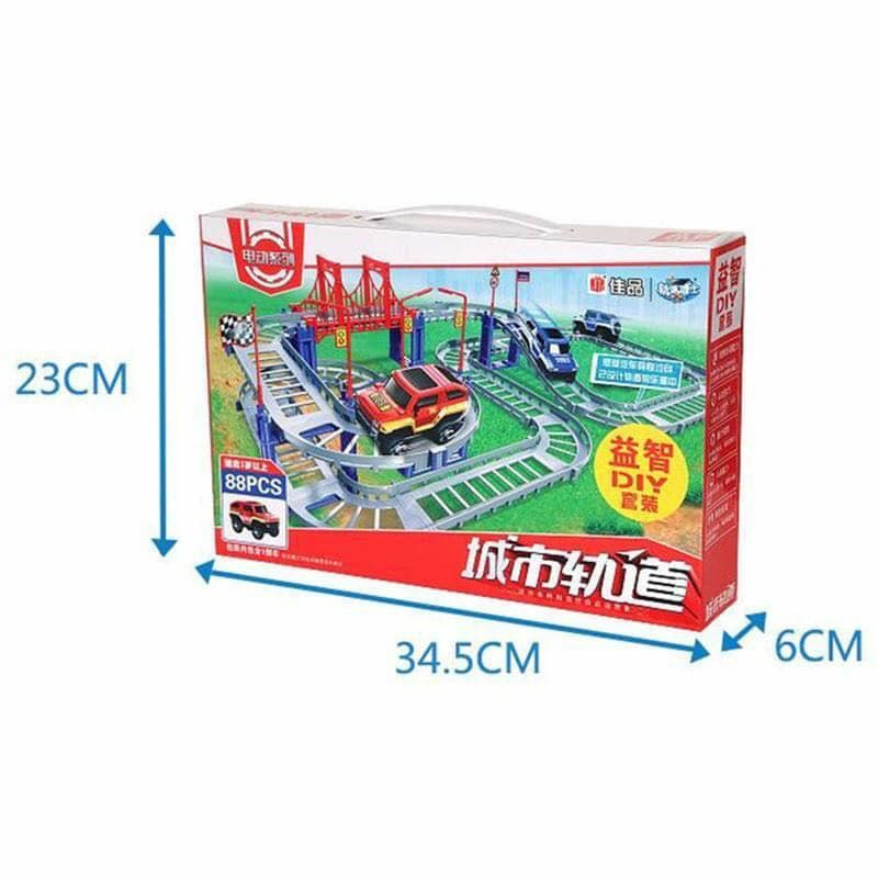 Bộ đồ chơi mô hình lắp ghép đường đua 88 ct cho bé