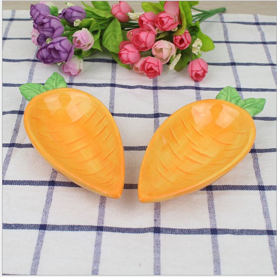 Bát Ăn Dặm Cho Bé , Đĩa Ăn Dặm Gốm Sứ Kiểu Nhật Cà Rốt