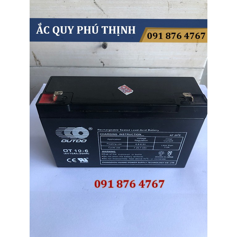 Ắc quy xe đồ chơi trẻ em, cân điện tử -  Outdo 6V 10Ah OT10-6