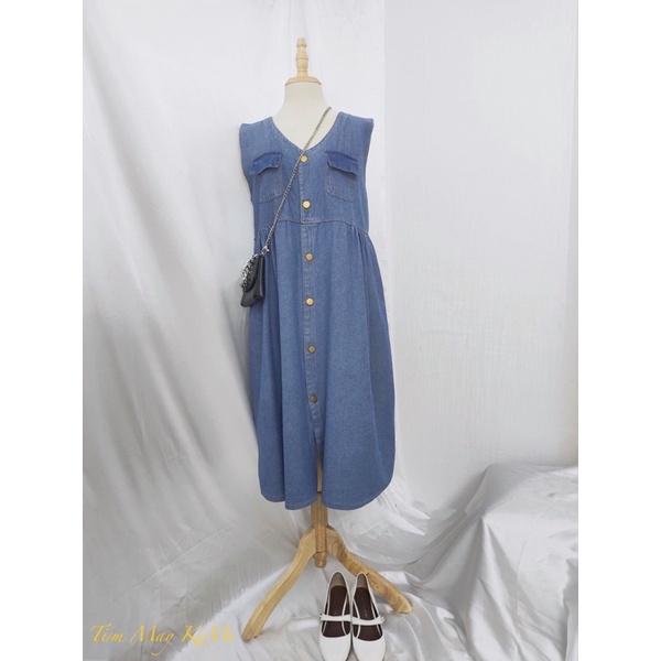 Đầm babydoll jean-Váy Babydoll bò-đầm sát nách-váy ba lỗ