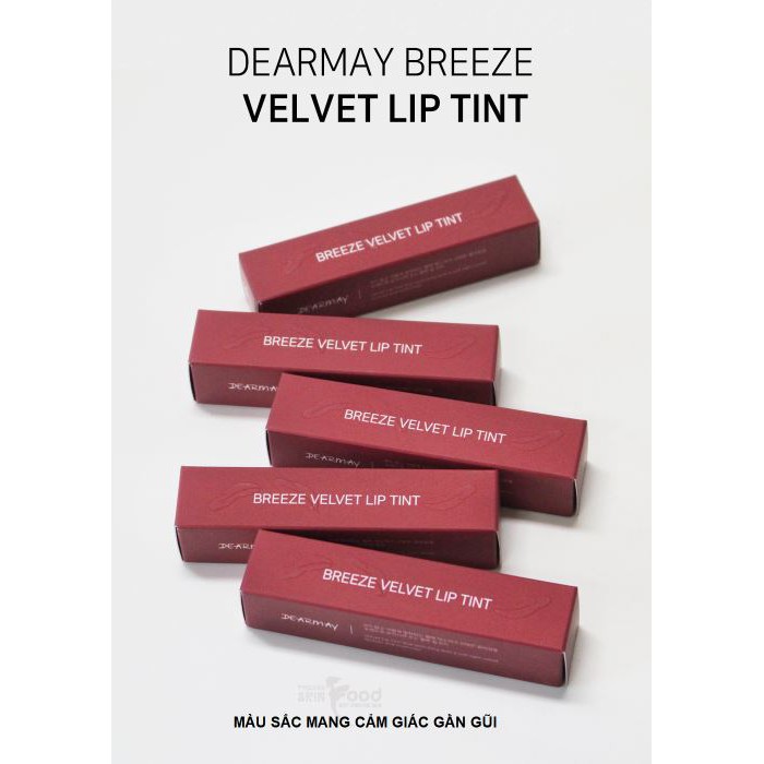 Son kem siêu lì, màu sắc thời thượng Hàn Quốc Dearmay Breeze Velvet Lip Tint 4.4g | Thế Giới Skin Care