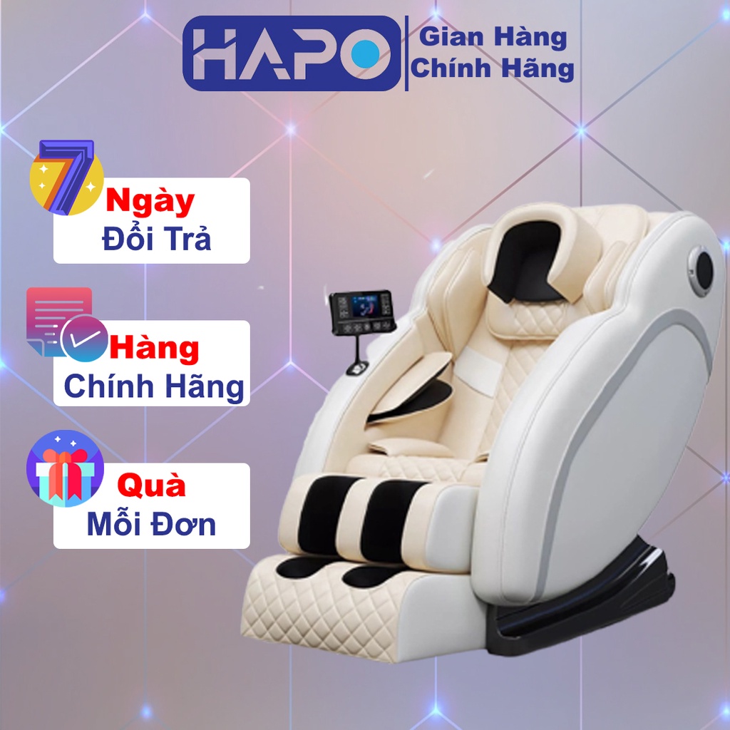 Ghế massage thư giãn toàn thân cao cấp Hapo tự dò nguyệt đạo,ghế mát xa công nghệ Nhật Bản không trọng lực- Tặng máy cầm