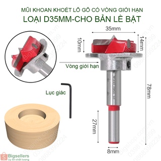 Mũi khoan bản lề bật, khoan lỗ ốc cam, khoan khoét gỗ có vòng giới hạn độ sâu cần khoan D15-35 tùy chọn
