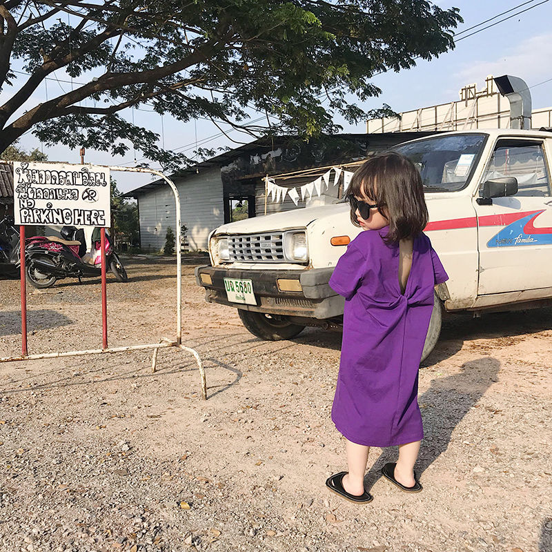 Đầm Tay Ngắn Dáng Rộng Thời Trang Mùa Hè Dành Cho Bé Gái