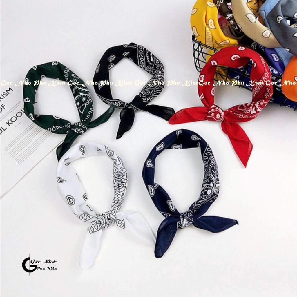 Khăn bandana, khăn turban nam nữ cotton 100% l1, khăn buộc đầu 55x55cm
