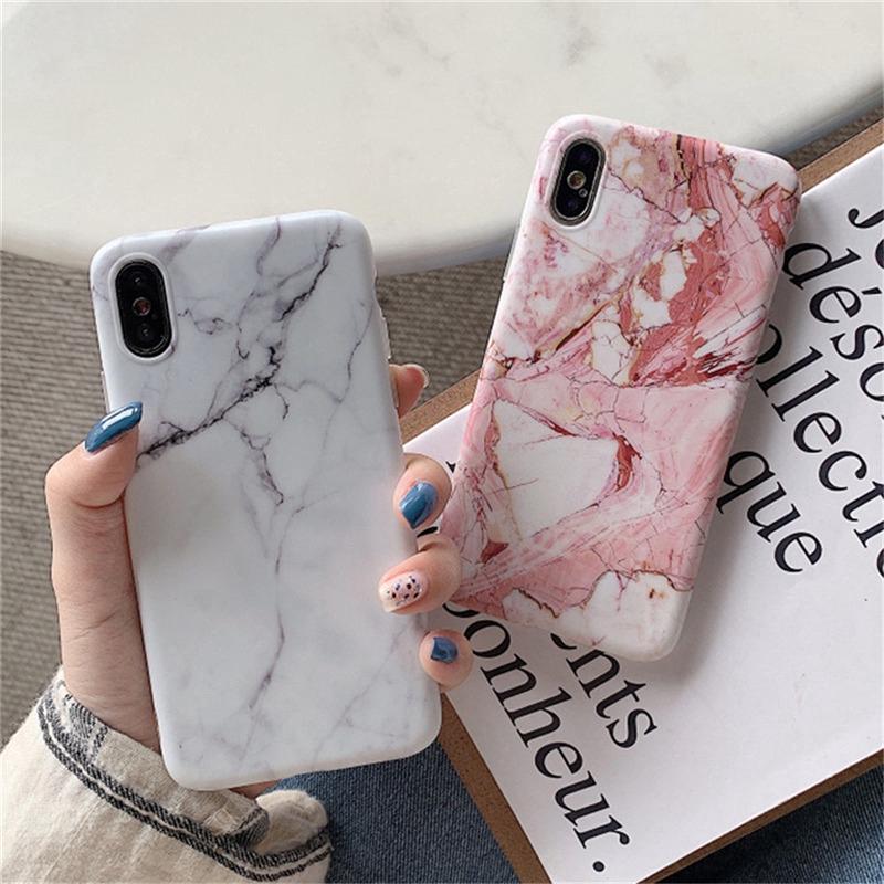 Ốp Điện Thoại IMD Họa Tiết Đá Cẩm Thạch Bóng Sang Trọng Cho iPhone 6 6s 7 8 Plus X XS Max XR 11 12 13 14 Pro Promax Plus