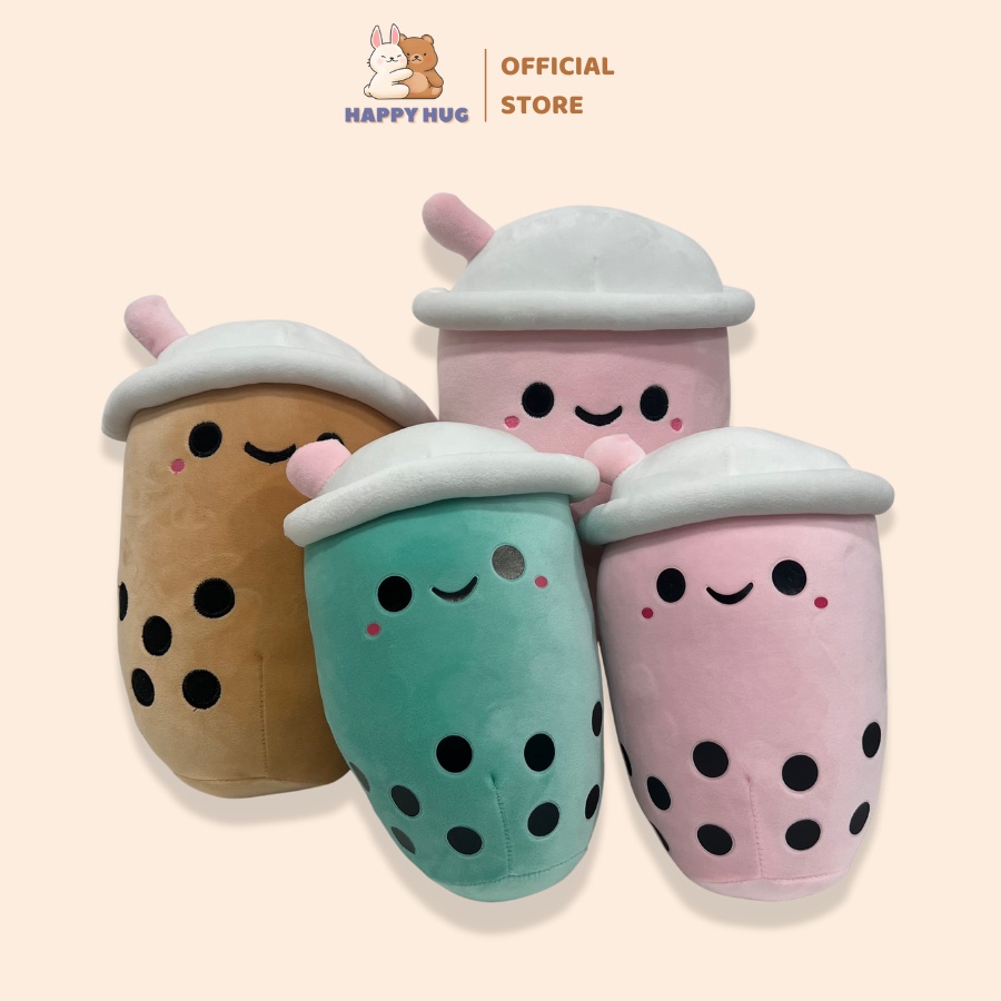 Đồ chơi nhồi bông hình cốc trà sữa size 30/35 cm dễ thương, thú bông ôm nằm - Happy Hug