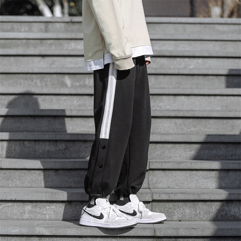 Quần legging thể thao phối nút thời trang Hàn Quốc thích hợp cho nam