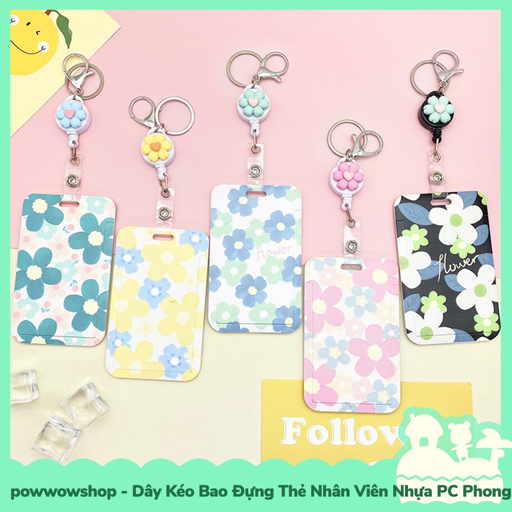 [Sẵn VN - Hỏa Tốc] Dây Kéo Bao Đựng Thẻ Nhân Viên Nhựa PC Phong Cách Pattel Vintage Thousand Flowers
