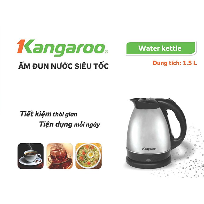 Bình đun nước siêu tốc Kangaroo KG335N dung tích 1,5L