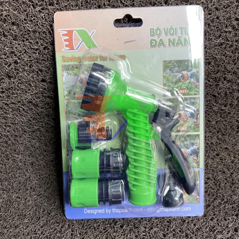 Bộ phụ kiện tưới cây, Rửa xe 4 món VPN-4001, Bộ vòi tưới cây 7 trong 1 Dùng cho Dây 12-18 mm
