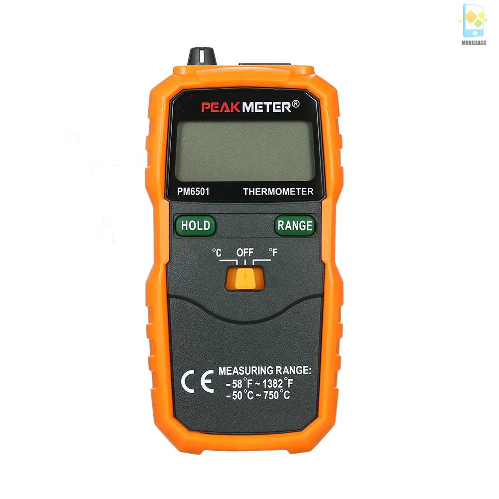 M PEAKMETER PM6501 LCD Display Wireless K Type Temperature Meter Thermocouple W/Data Hold/Logging Digital Thermometer