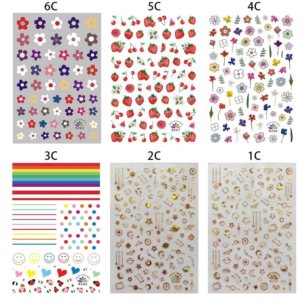 [Hàng mới về] Nhãn dán trang trí móng tay kiểu dáng 3d long lanh tự dính