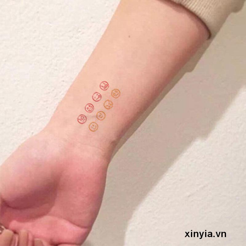 Hình Xăm Dán Kim Hyunya Phong Cách Hàn Quốc 2022 Chống Thấm Nước Hình Mặt Cười Dễ Thương