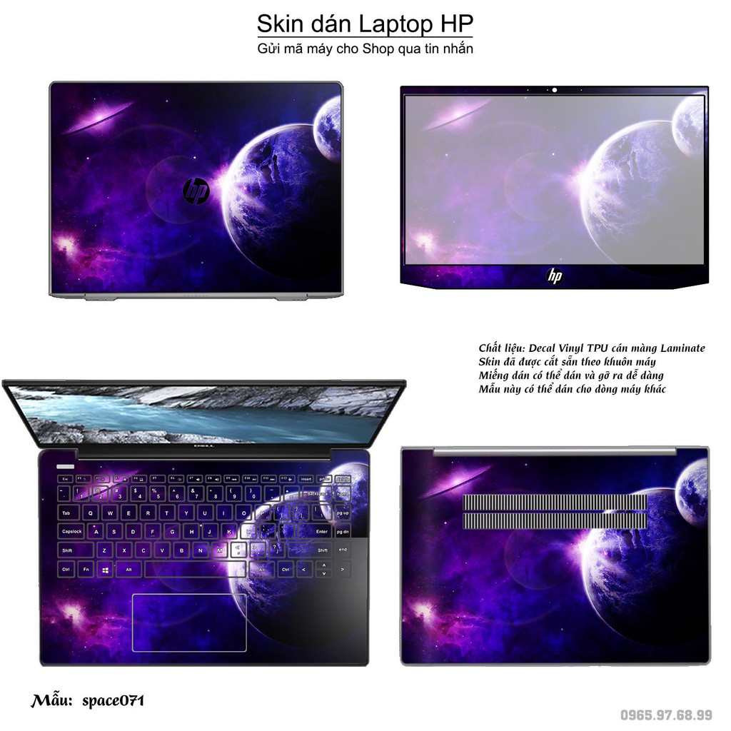 Skin dán Laptop HP in hình không gian nhiều mẫu 12 (inbox mã máy cho Shop)