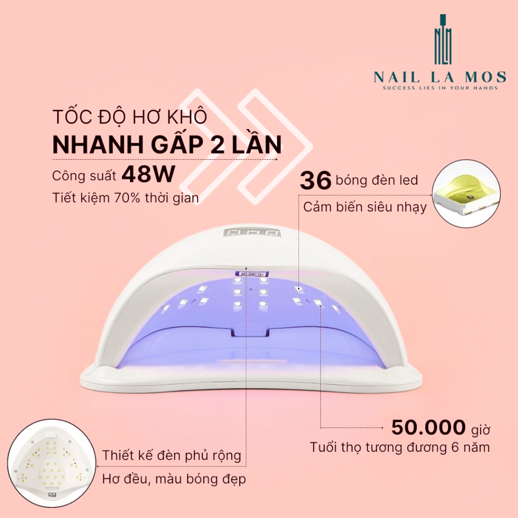 Máy hơ gel Sun 5 Plus 48W 36 bóng đèn - Hàng chính hãng công ty Sun UV/LED - bảo hành 1 năm