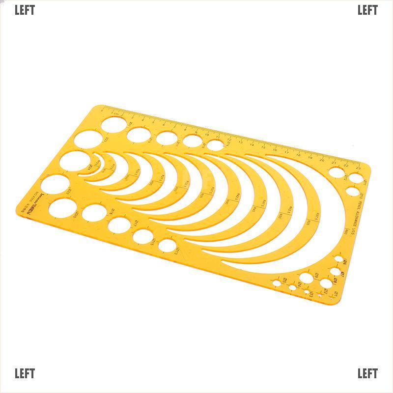 LEFT K Resin Template Ruler Stencil Measuring Tool Drawing Many Size Round Circle