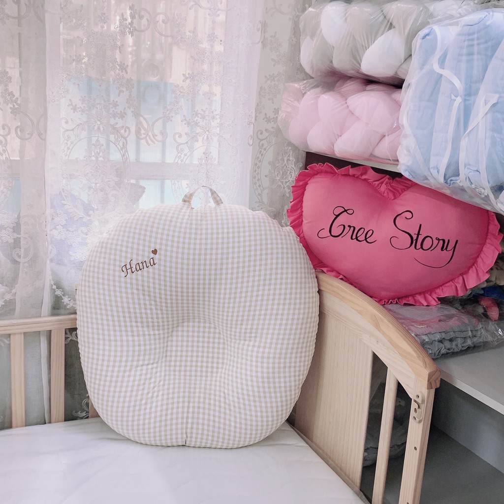 Gối chống trào ngược vải xô muslin và cotton nhăn cao cấp