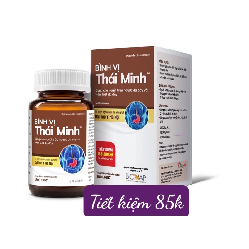 Hộp lớn tiết kiệm 80 viên Bình Vị Thái Minh
