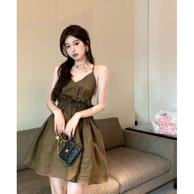 Đầm cổ yếm cột dây hở lưng CD505