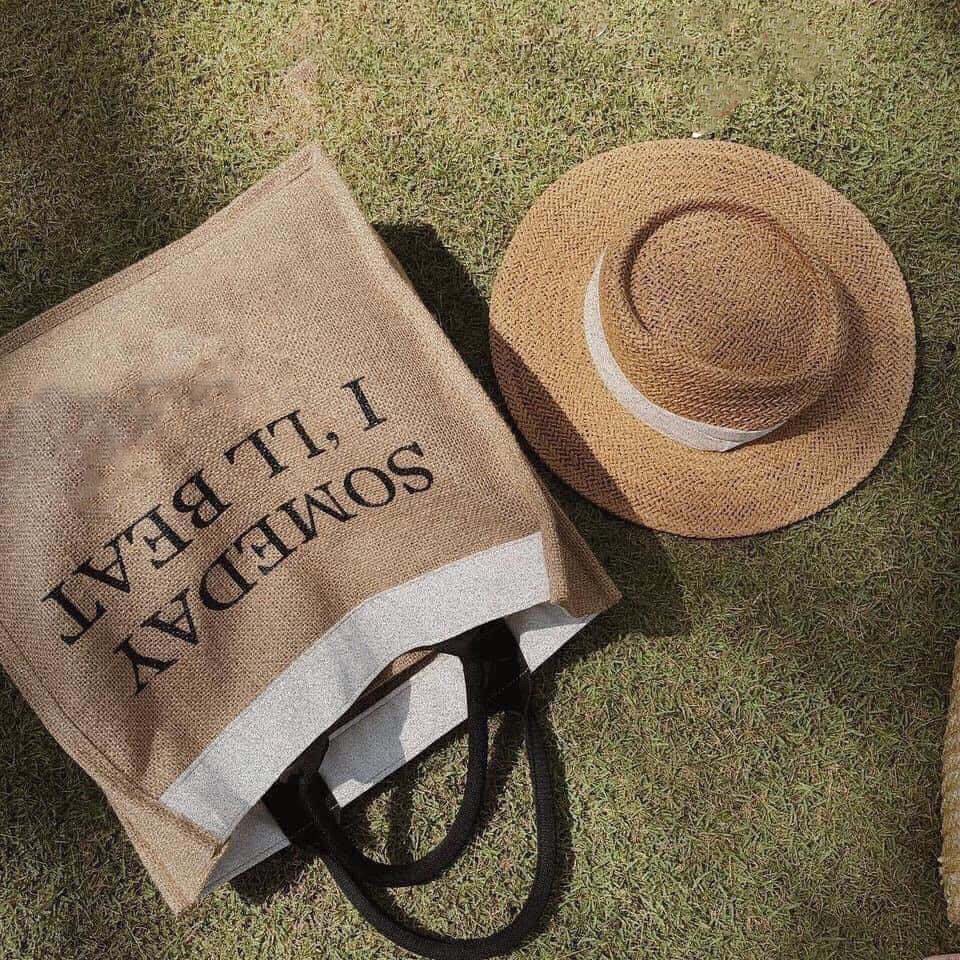 Túi cói vintage đi biển Merci - SOMEDAY xách tay nữ size lớn vải bố lanh cao cấp Hàn Quốc siêu hot 2021 Tuidepstore | BigBuy360 - bigbuy360.vn