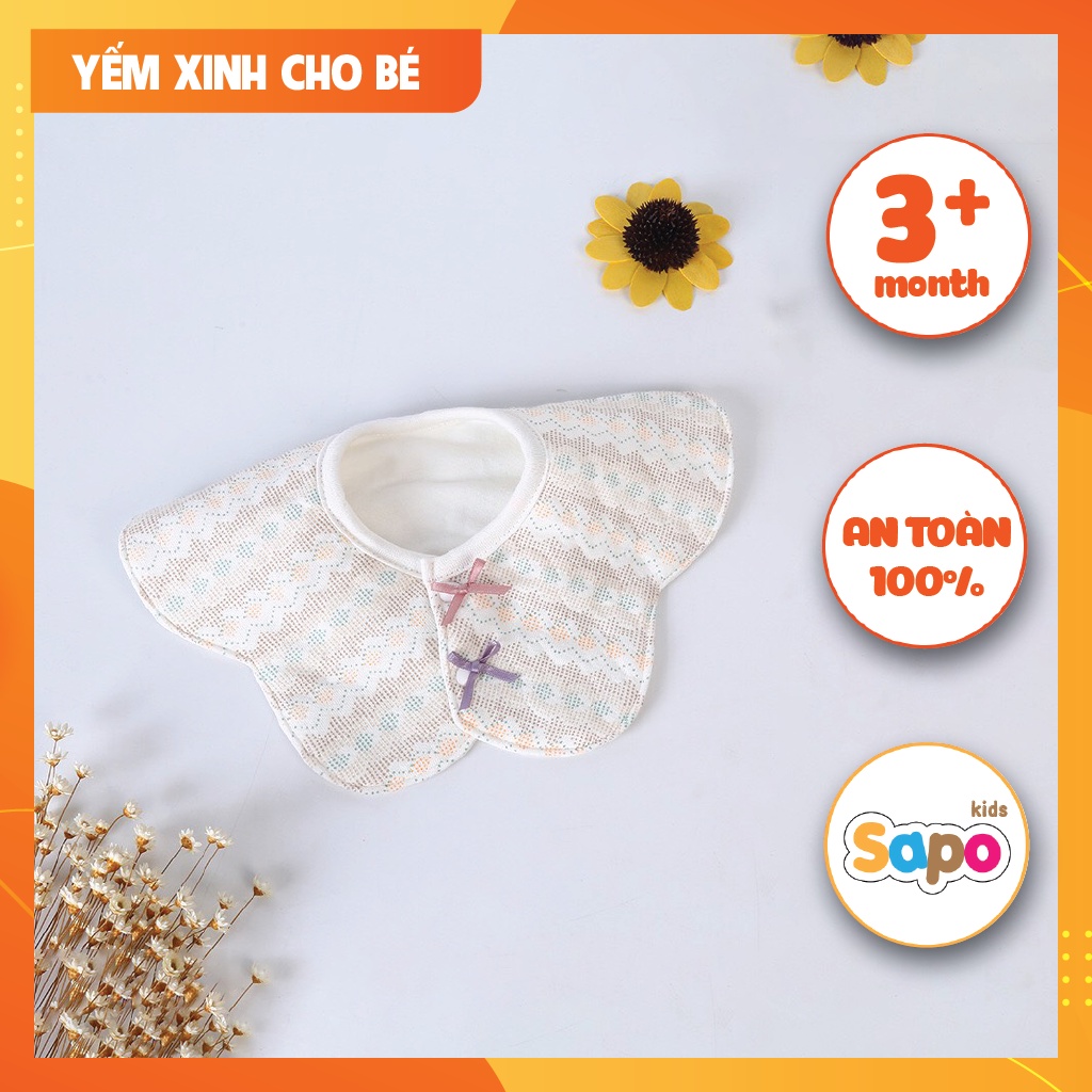 Yếm tròn cho bé xoay 360 độ chất liệu Cotton