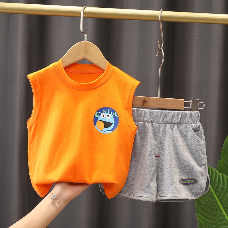 Đồ Bộ Bé Trai, Bộ Sát nách Mnostre In Hoạt Hình Chất Cotton Cực Mát Cho Bé Từ 8-18kg - SUMO KIDS