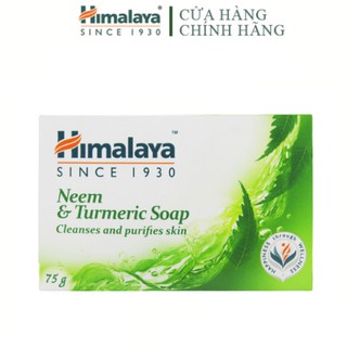 Xà phòng giảm mụn cơ thể từ lá neem Himalaya Neem Turmeric Soap 75g
