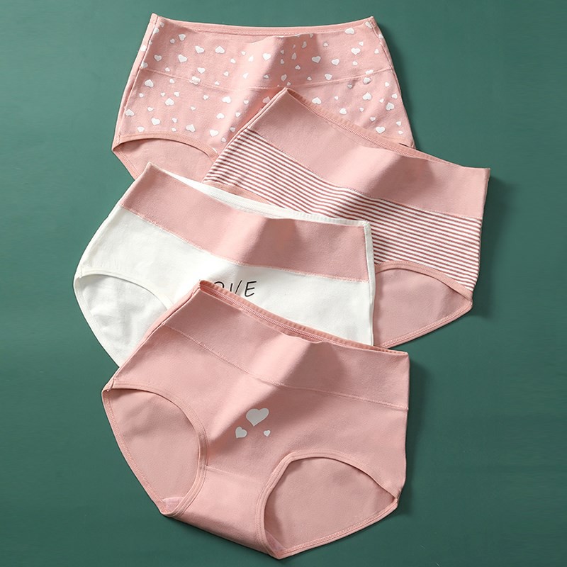 Quần lót gen bụng cạp cao thoáng mát, quần lót cotton họa tiết dễ thương