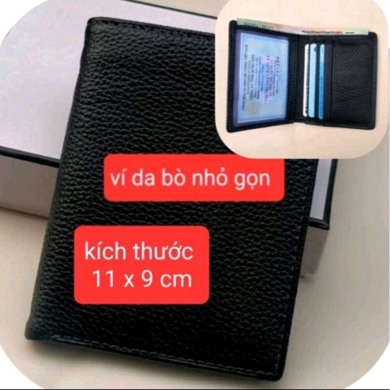 Ví Nam Bóp Da Bò Nhỏ Gọn Cao Cấp Thời Trang Trẻ - 100% Da Thật