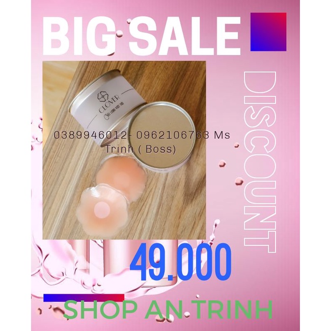 Miếng Dán Ti, Hộp Dán Ti HỒNG 💖 💖 Dán Ngực Hình Hoa 5 cặp - 9990