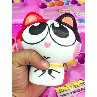 SQUISHY MÈO MẮT TO MŨI TIM HỒNG