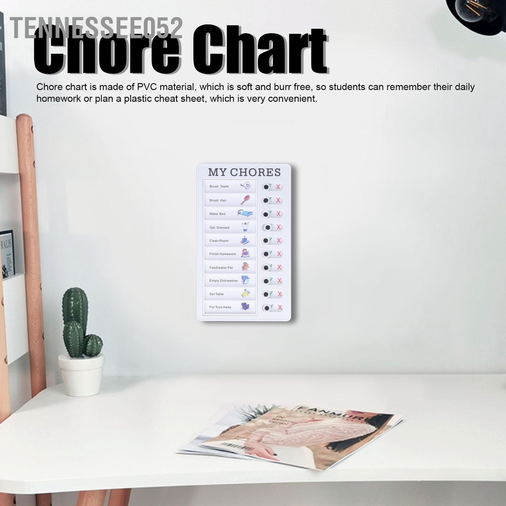 Tennessee052 Biểu đồ Chore Bảng ghi nhớ tin có thể tháo rời di động Cảm thấy thoải mái PVC Kids Chart for Learn Planning