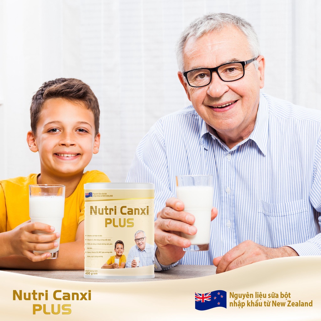 Sữa Nutri Canxi Plus Chống Lão Hóa Xương - Sữa Bột Giúp Xương Chắc Khỏe Cho Người Từ 3 Tuổi - Sữa Nutri