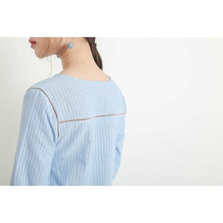 [Mã WANAAA giảm 20% tối đa 100k đơn 150k] [MOMOCO] Váy boho dài tay cổ xẻ kẻ sọc