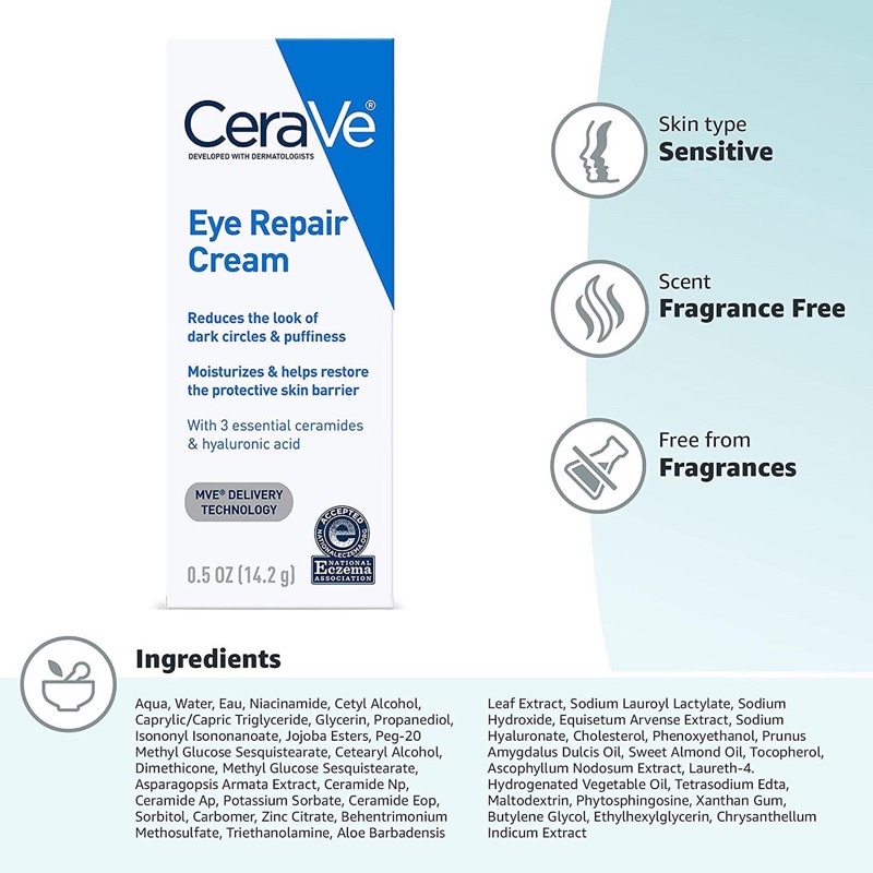 Kem dưỡng da vùng mắt CERAVE EYE REPAIR CREAM 14.2g