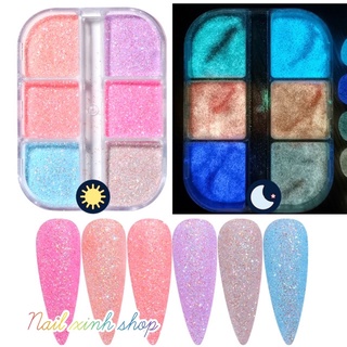 [Mới] Set bột dạ quang neon trang trí móng phát sáng