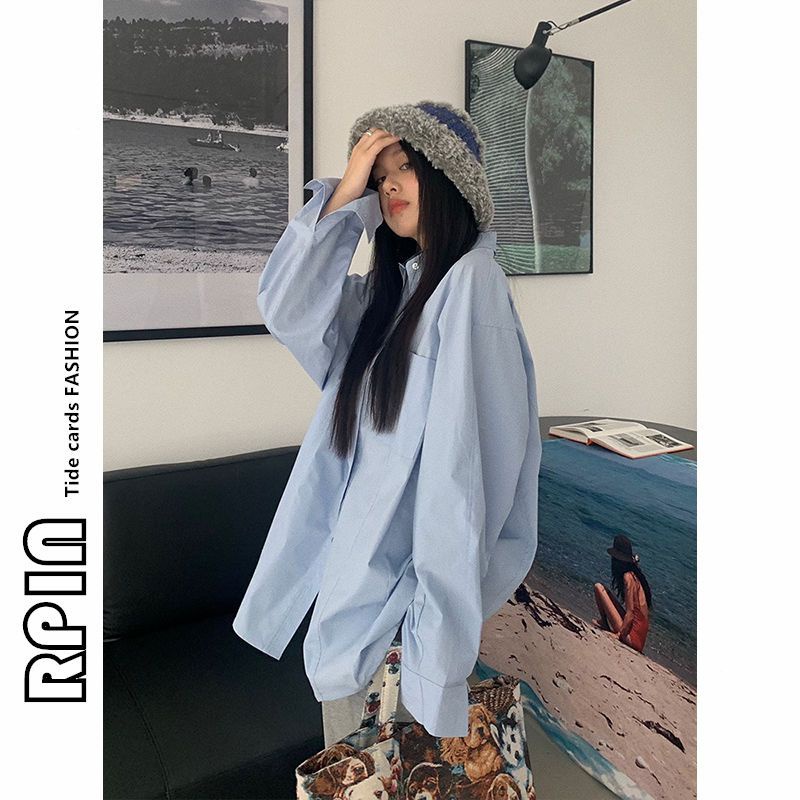 Áo Sơ Mi Tay Dài Dáng Rộng Plus Size 300kg Phong Cách Hàn Quốc Thời Trang Mùa Thu Cho Nữ