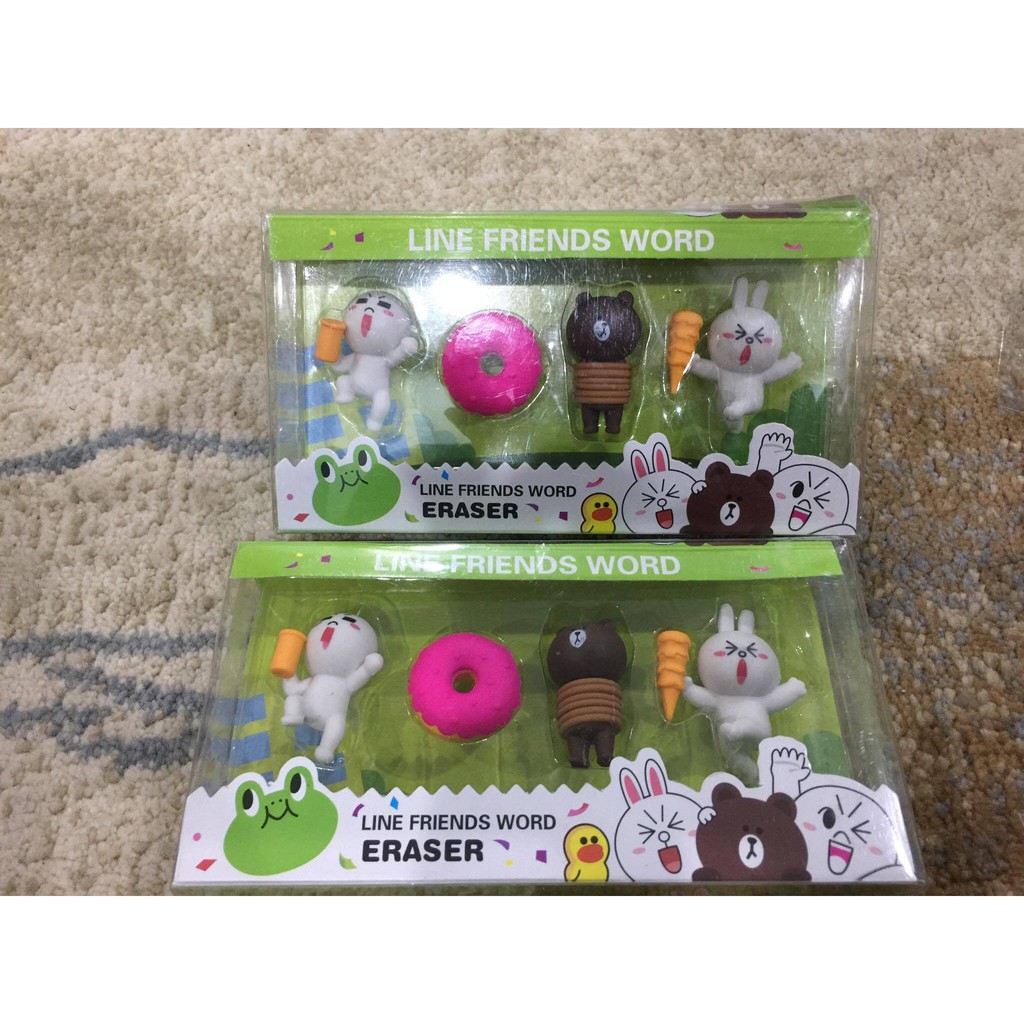 Set 4 cục tẩy Line friends