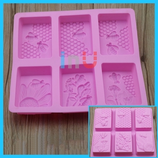 HCM - Khuôn silicon chữ nhật hình Ong Mật làm xà bông handmade, đổ socola, rau câu pudding