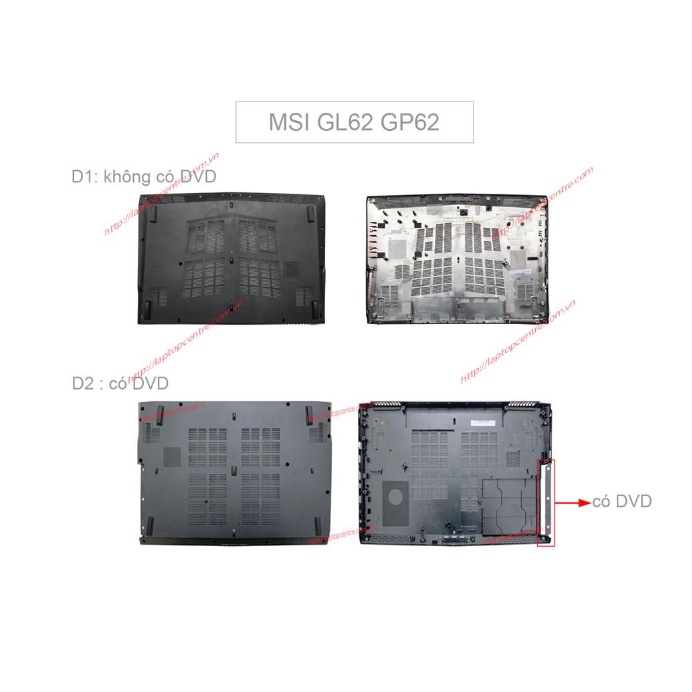 Thay vỏ laptop MSI GL62 GP62 GV627RD-6QG 6QF MS-16J9 16JF 16JV