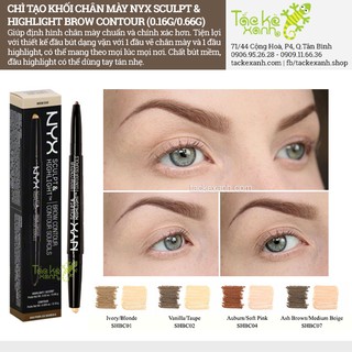 Chì kẻ mày kiêm tạo khối NYX Sculpt & Highlight Brow Contour SHBC